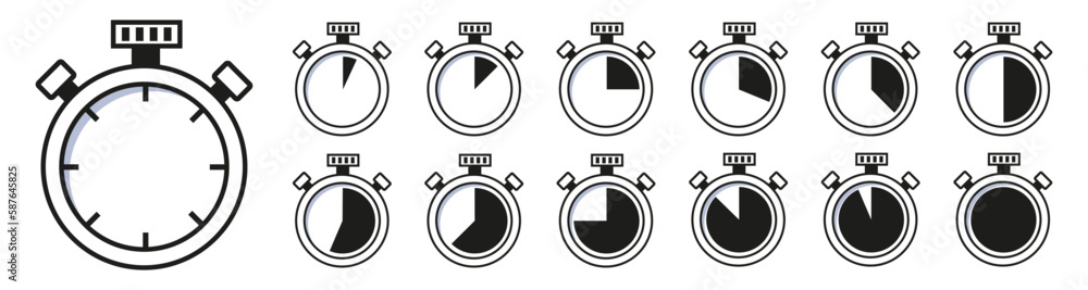 Stopwatch icon. Timers symbol. Countdown circle clock counter timer. Fast time icon. Circle arrow icon. Stopwatch icon. Timers symbol. Countdown circle clock counter timer. Fast time icon. Circle arrow icon.