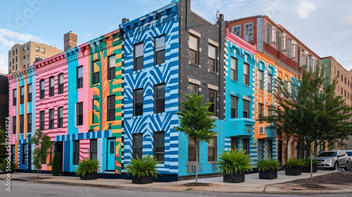 colorful over the-rhine cincinnati block decorated hd wallpaper