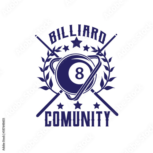 vintage logo billiard vector illustration