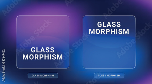 Glassmorphism layout template, blurred banner design, realistic glass blurred effect with set of transparent, vector illustration
