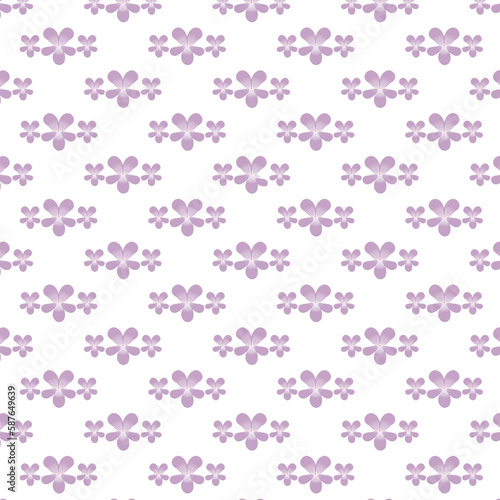 背景　壁紙　パターン　すみれ　菫　スミレ　花　春　コピースペース　シームレス　イラスト素材 © ribbon_s