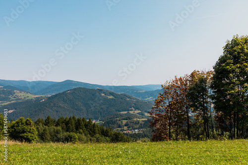 Beautiful landscape of south Poland - Beskid Sadecki Mountains