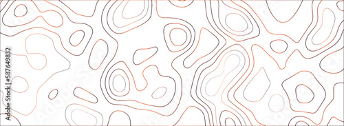 Topographic map background concept. Vector abstract illustration. Geography concept. The stylized height of the topographic map contour in colorful lines and contours on gray background.