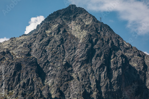 Rocky south face of Lomnicky Peak (Lomnicky stit ) in High Tatras, Slovakia photo