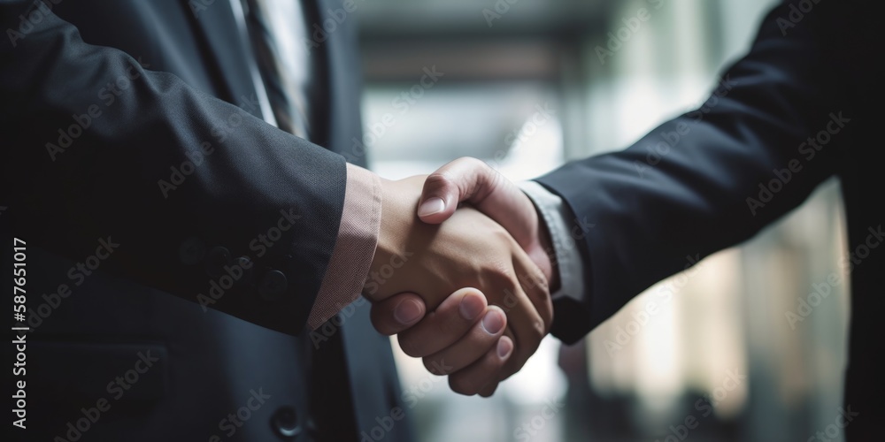 Successful Businessman Handshake for Teamwork, Business Merger, and Acquisition Collaboration