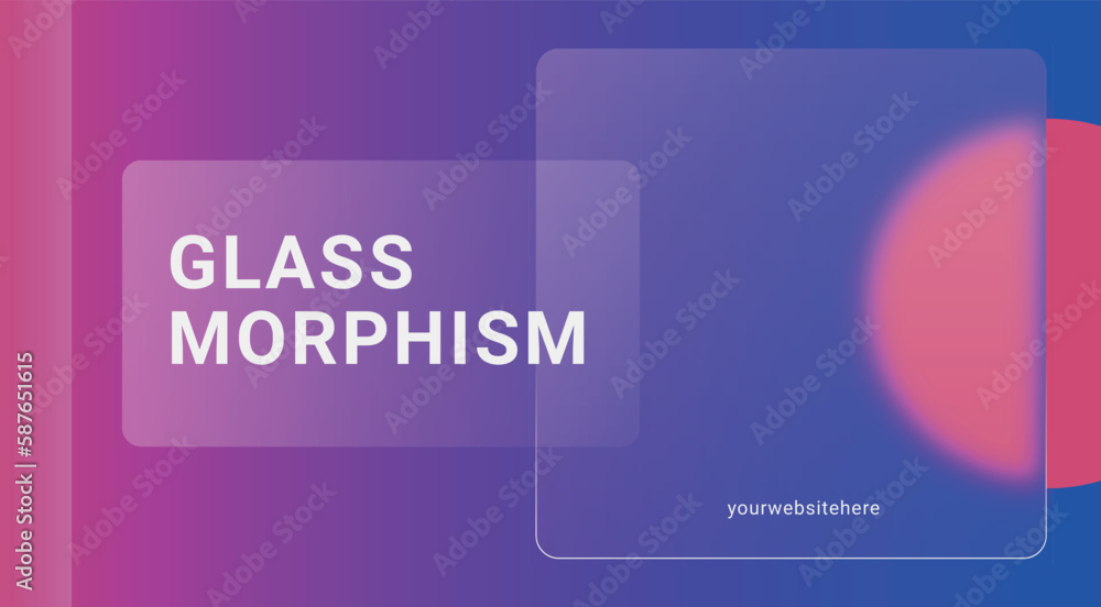 Glassmorphism layout template, blurred banner design, realistic glass blurred effect with set of transparent, vector illustration
