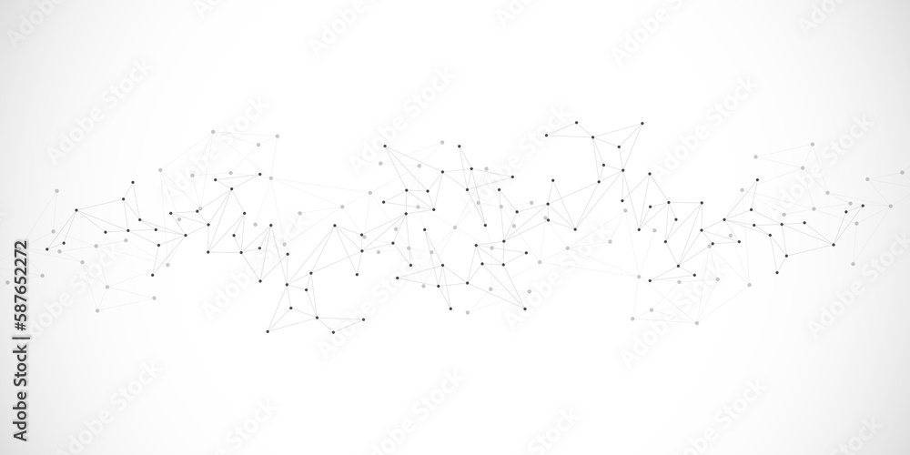 Minimalistic design with connecting the dots and lines. Abstract geometric background of science and technology concept Minimalistic design with connecting the dots and lines. Abstract geometric background of science and technology concept