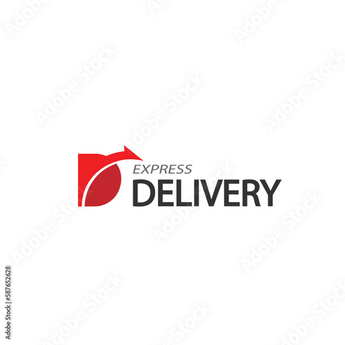 D logo delivery express letter icon symbol