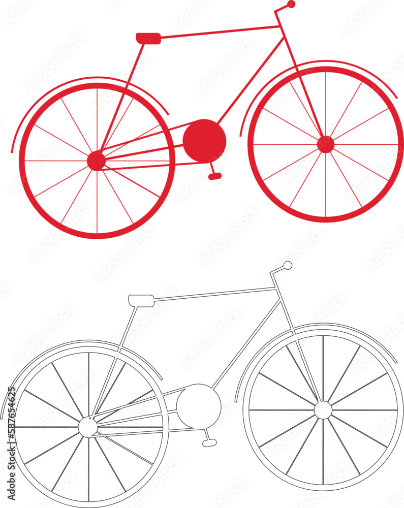 Set of bicycles. Vector bicycle icon