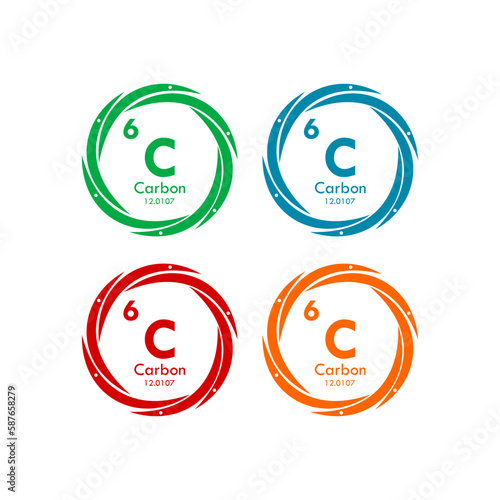 carbon icon set. vector template illustration  for web design