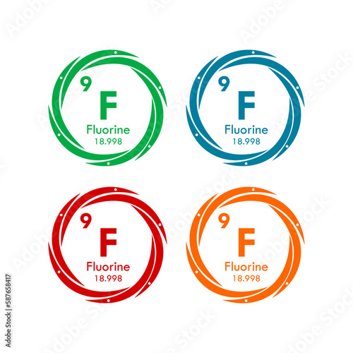 fluorine icon set. vector template illustration  for web design