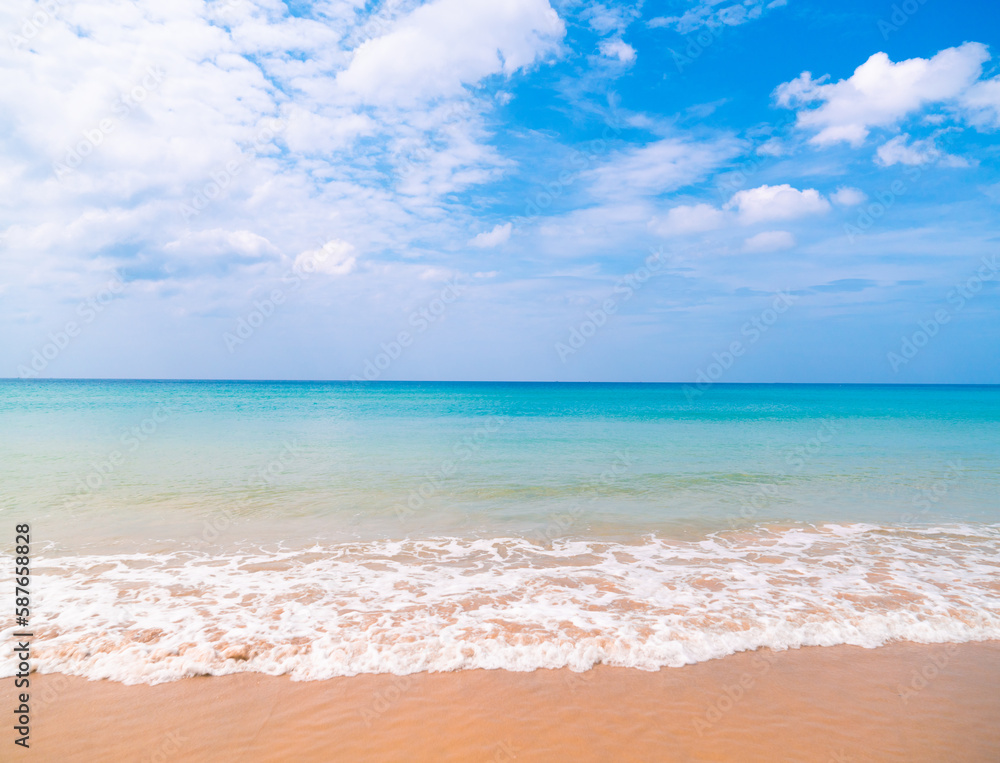 Beach sea in sunny at summer time Beach sea. without tourism