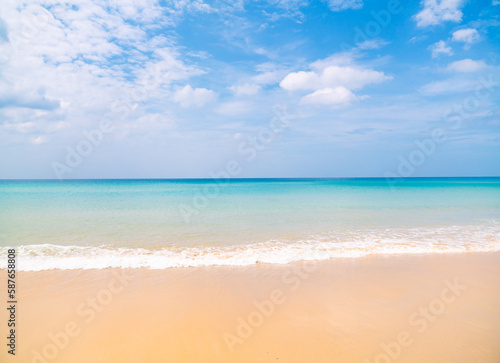 Beach sea in sunny at summer time Beach sea. without tourism