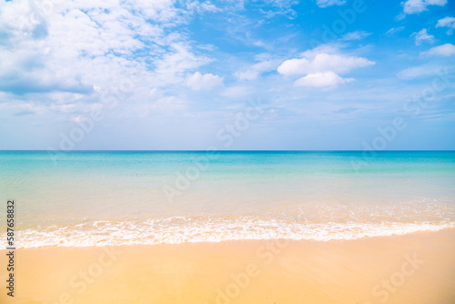 Beach sea in sunny at summer time Beach sea. without tourism