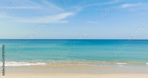 Fototapeta Naklejka Na Ścianę i Meble -  Beach sea in sunny at summer time Beach sea. without tourism