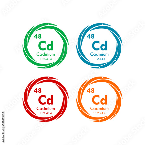 cadmium icon set. vector template illustration  for web design