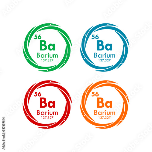 barium icon set. vector template illustration  for web design