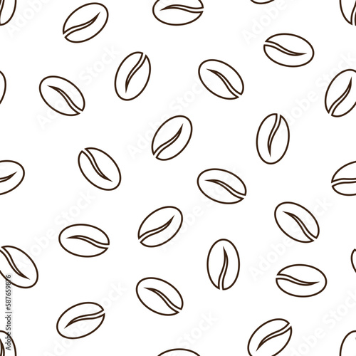 Seamless coffee bean pattern for coffee shop backgrounds, cafe decorations, dining venues and culinary events. for a coffee-themed greeting card. for coffee-themed fabric motifs