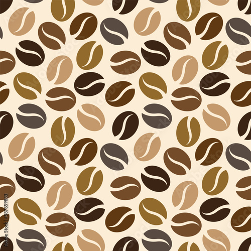 Seamless coffee bean pattern for coffee shop backgrounds  cafe decorations  dining venues and culinary events. for a coffee-themed greeting card. for coffee-themed fabric motifs