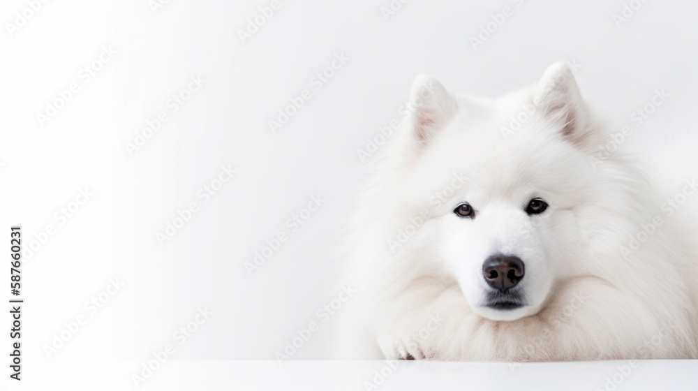 animal on the white Background Samoyed generative ai