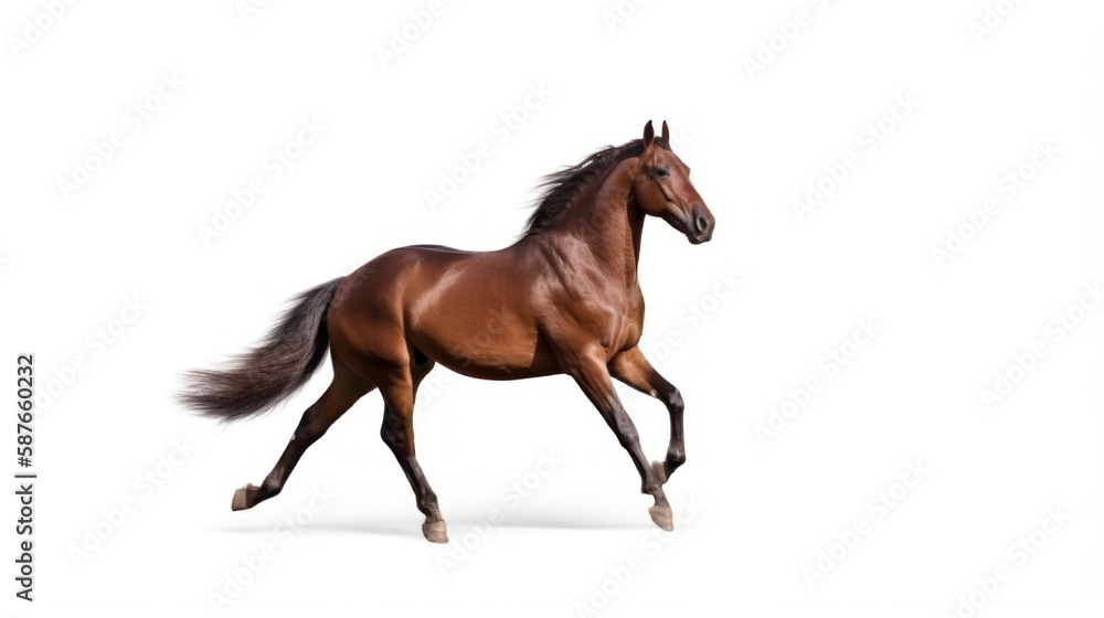 animal on the white Background ginger horse generative ai animal on the white Background ginger horse generative ai