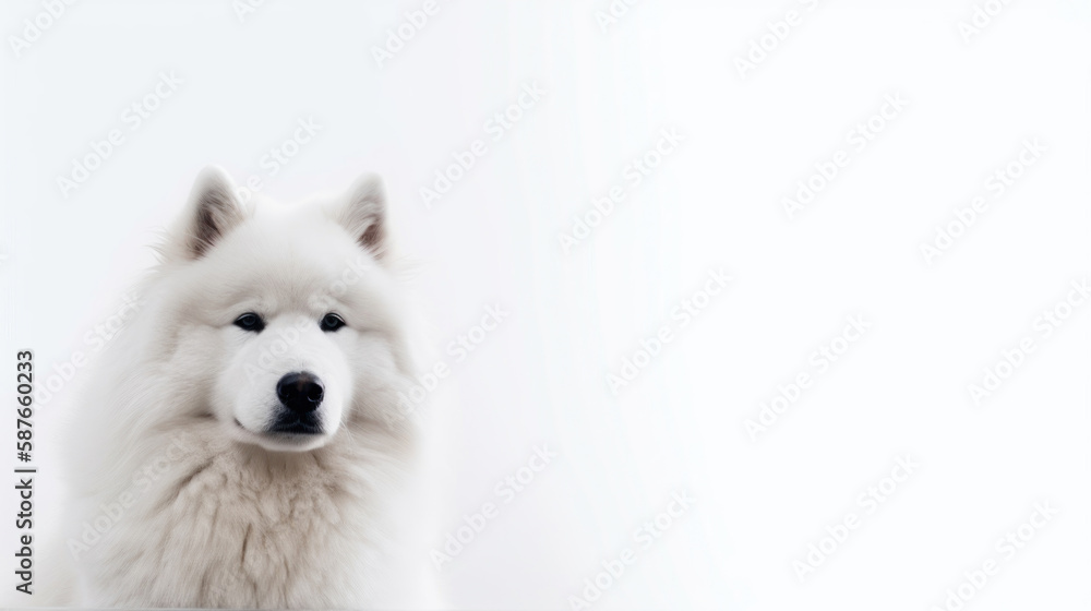 Fototapeta premium animal on the white Background Samoyed generative ai