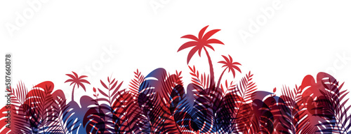 sfondo, piante, vegetazione tropicale lussureggiante,