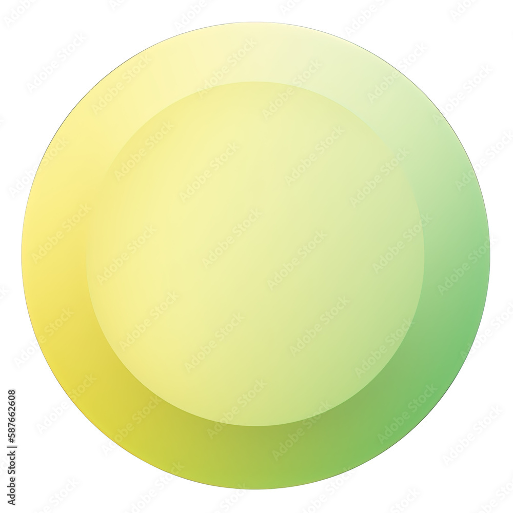 Green and yellow button isolated on white background. Vector illustration.Circle button with green and yellow gradients.Generative Ai Green and yellow button isolated on white background. Vector illustration.Circle button with green and yellow gradients.Generative Ai