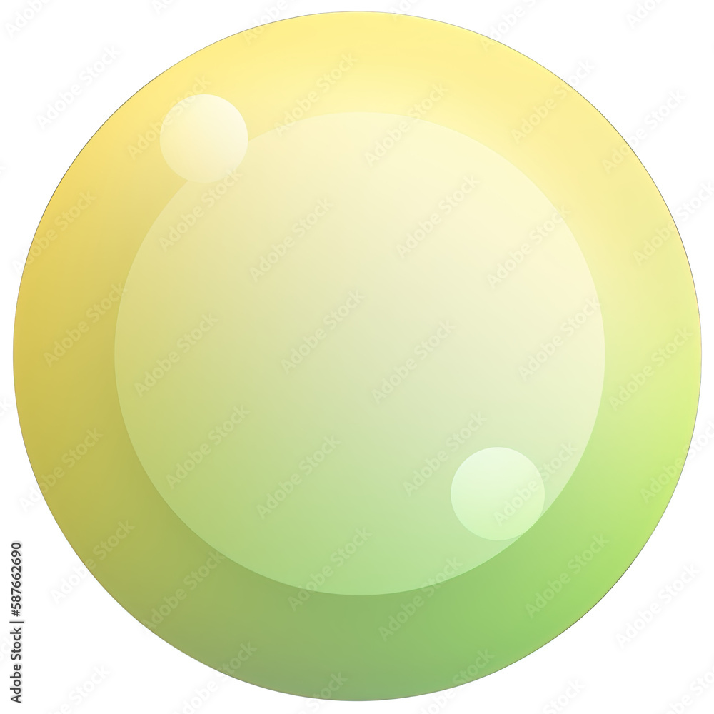 Green and yellow button isolated on white background. Vector illustration.Circle button with green and yellow gradients.Generative Ai