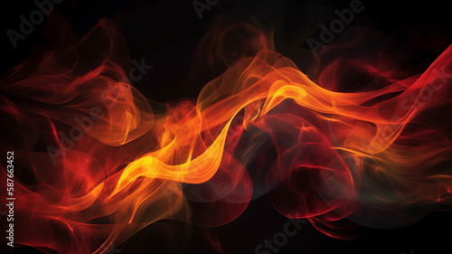 Foto Wallpaper fire lames smoke vibrant modern