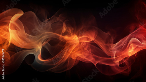 Wallpaper fire lames smoke vibrant modern