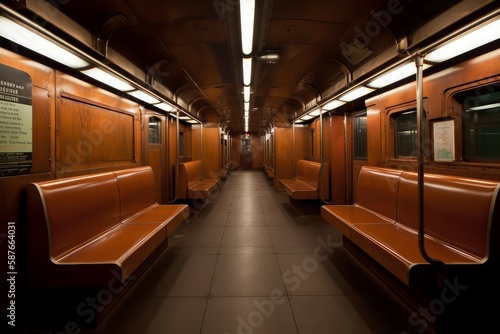 Old subway metro train. Generate Ai