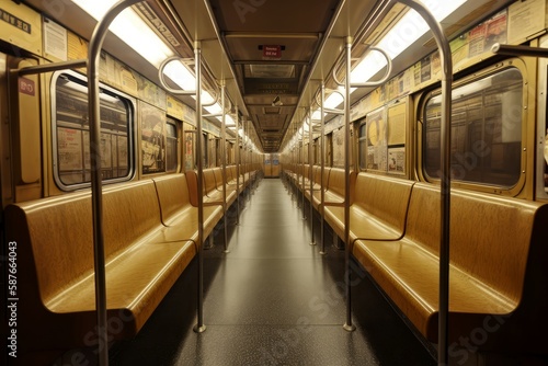 Interior metro seats. Generate Ai