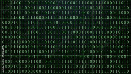  abstract green binary code background photo