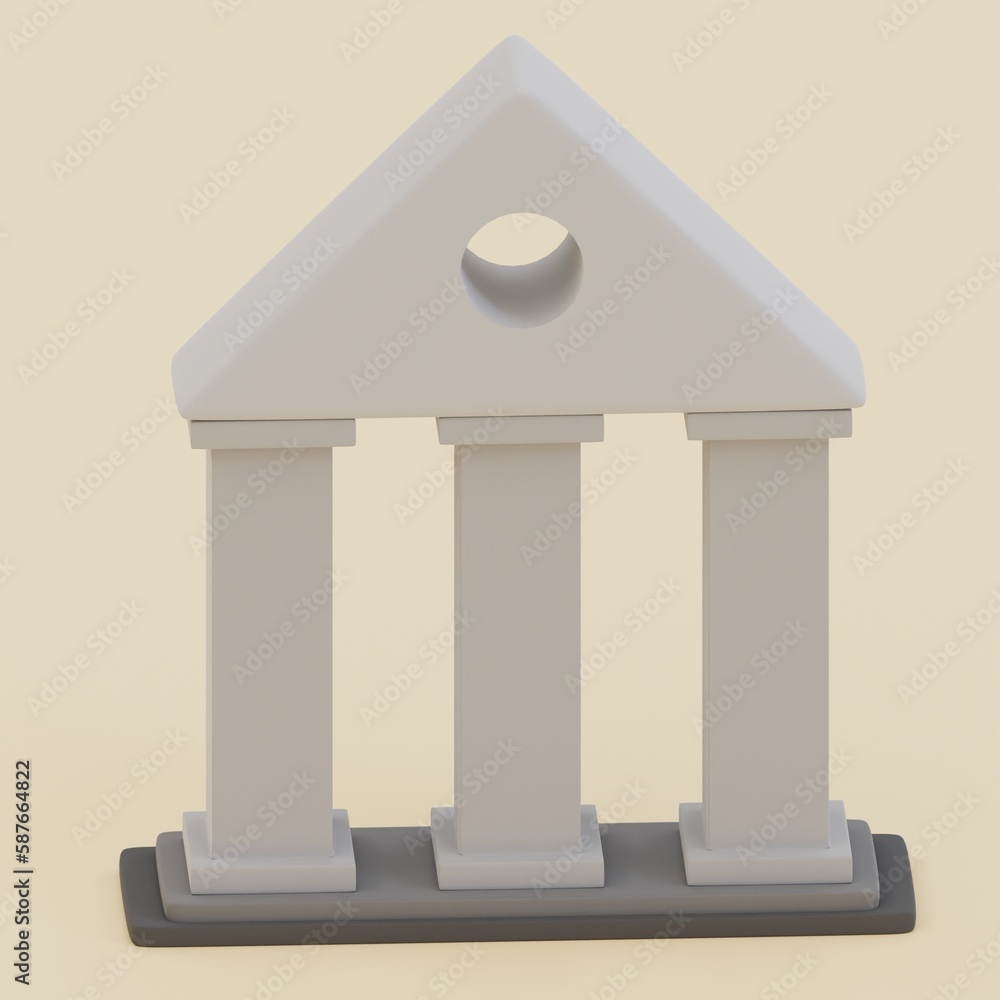 3d rendered court icon perfect for law design project 3d rendered court icon perfect for law design project
