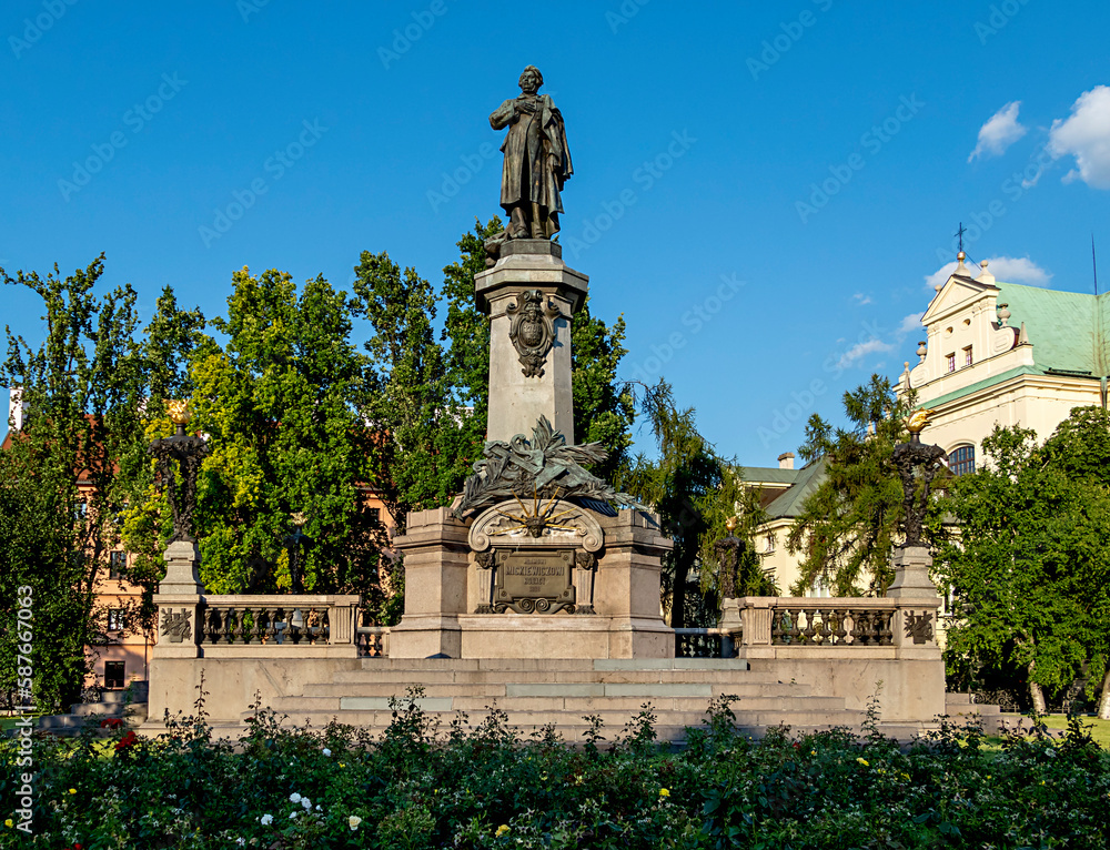 Adam-Mickiewicz-Denkmal, Warschau, Polen