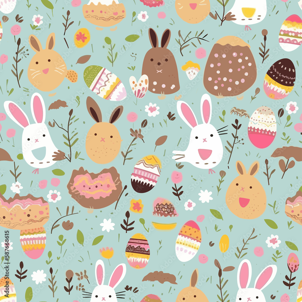 seamless pattern with easter rabbits seamless pattern with easter rabbits