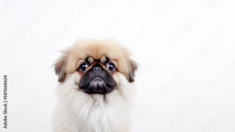 animal on the white Background Pekingese generative ai animal on the white Background Pekingese generative ai