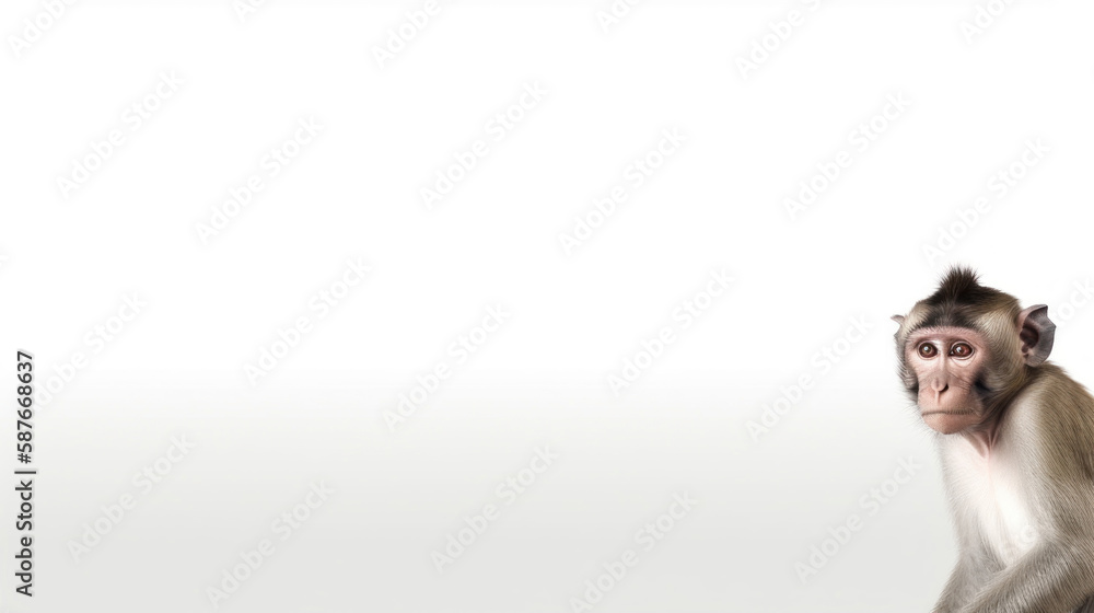 animal on the white Background monkey generative ai animal on the white Background monkey generative ai