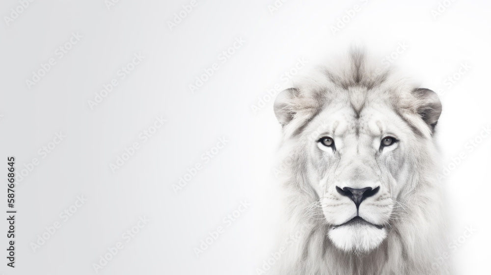 animal on the white Background Lion generative ai