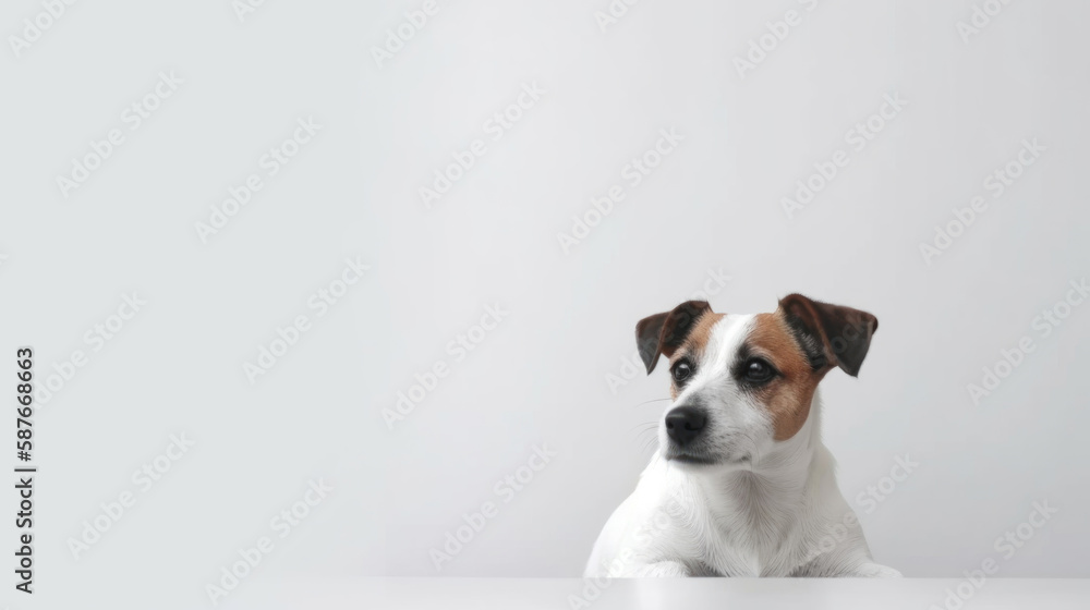 animal on the white Background Jack Russell generative ai