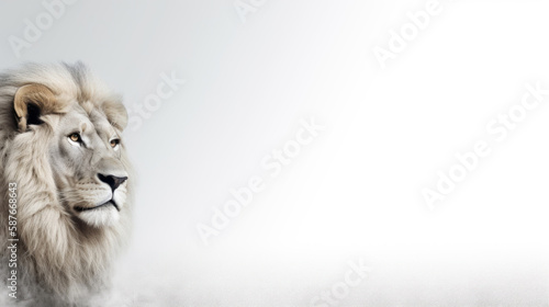 animal on the white Background Lion generative ai