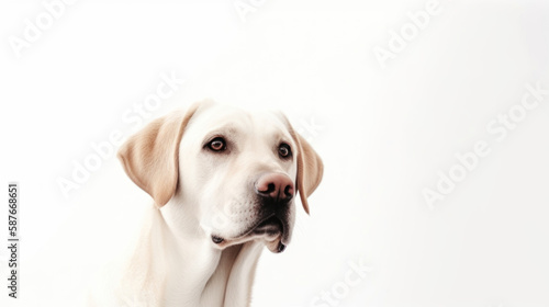 animal on the white Background Labrador Retriever generative ai