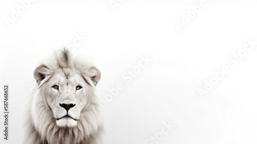 animal on the white Background Lion generative ai