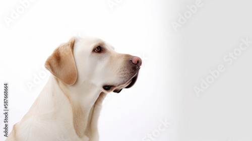 animal on the white Background Labrador Retriever generative ai