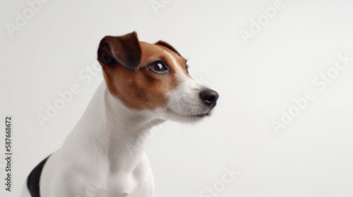 animal on the white Background Jack Russell generative ai