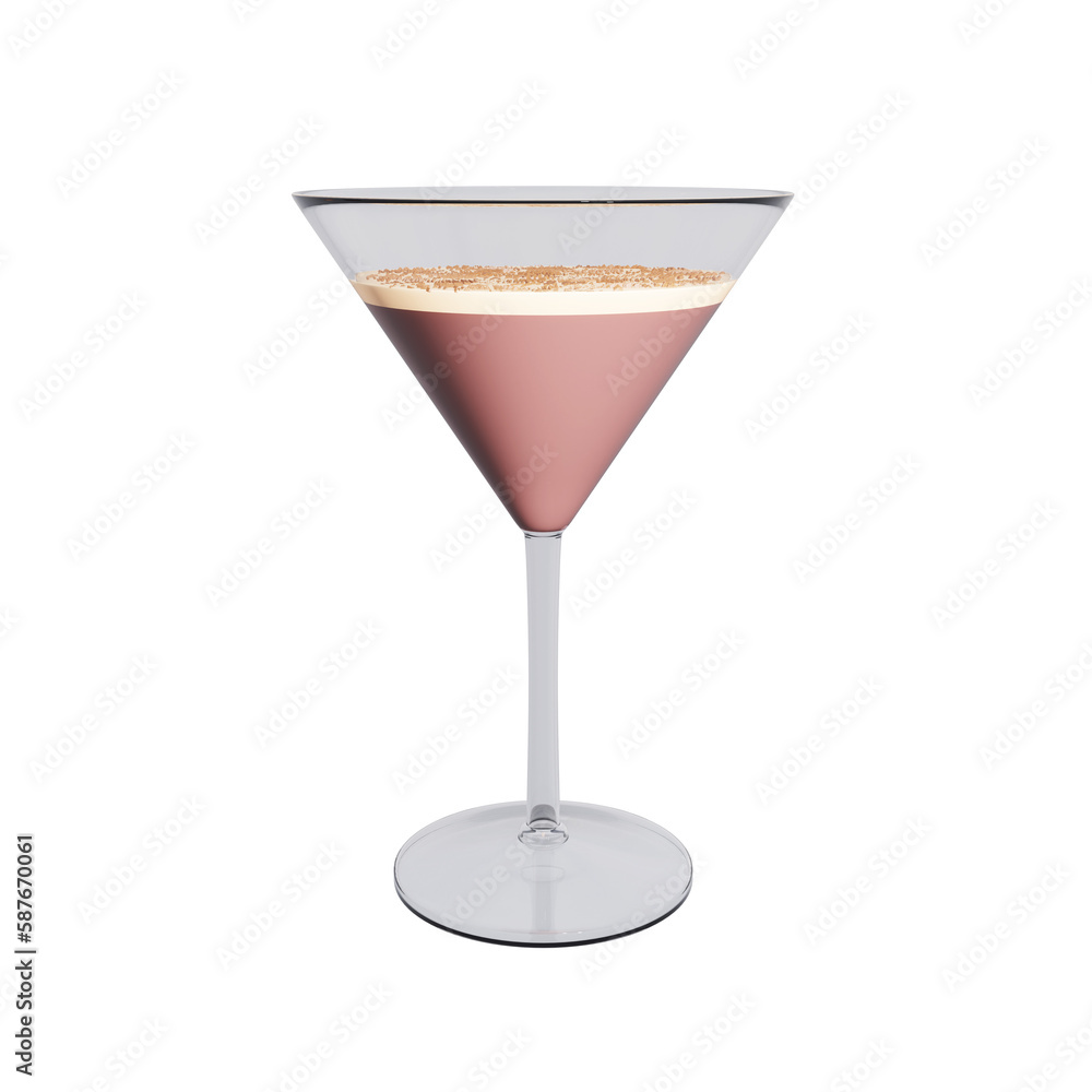 Porto flip cocktail on white background. 3d rendering Porto flip cocktail on white background. 3d rendering