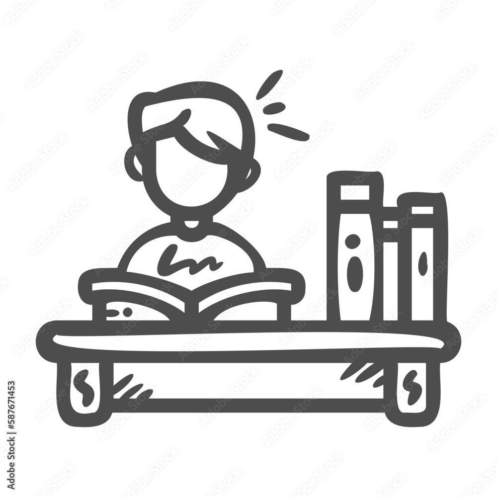 studying handdrawn icon studying handdrawn icon