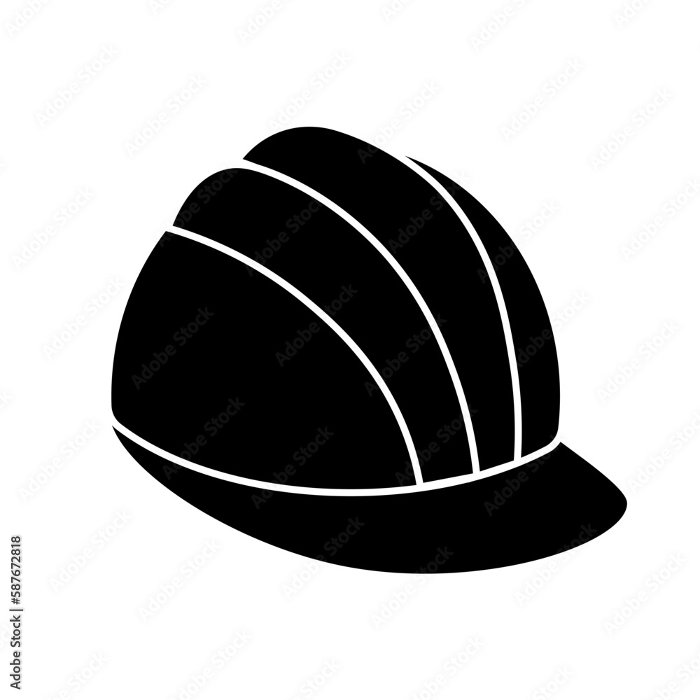 Construction safety work helmet line style icon Construction safety work helmet line style icon