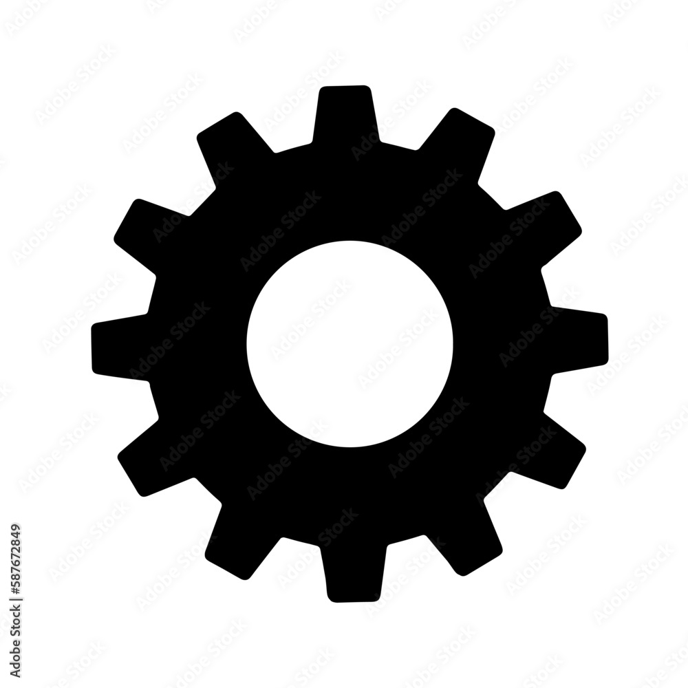 Gear sign simple icon on background